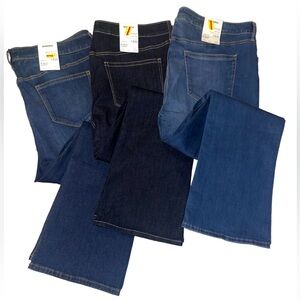 3 pairs NWT 18W Sonoma Bootcut Jeans. Dark, medium & light wash